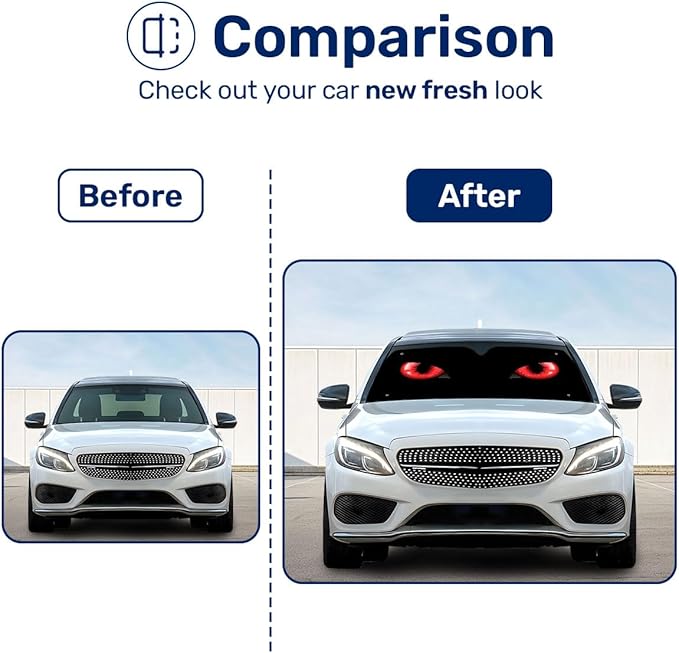 GENANY Horror Smile Cat Windshield Sun Shade for Car SUV Truck (53x17 Inches), Sun Shade Windshield, Shades for Front Windows, Protector Blocks UV, Car Decor