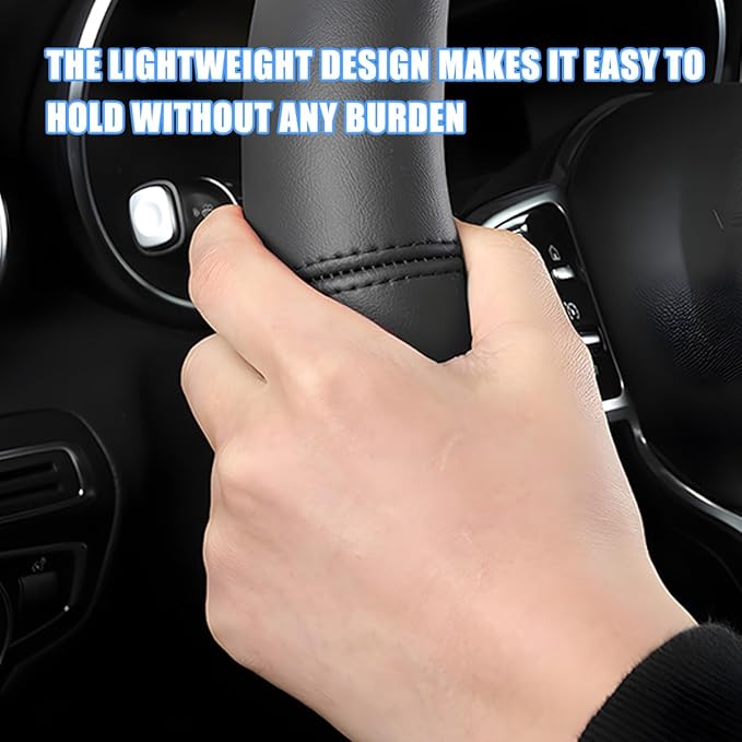 Car Steering Wheel Cover, 15 Inch Leather Anti-Slip Breathable Vehicle Steering Wheel Protector, Automotive Interior Protection Accessories, Universal for SUV Sedan Truck (Black/Pink)