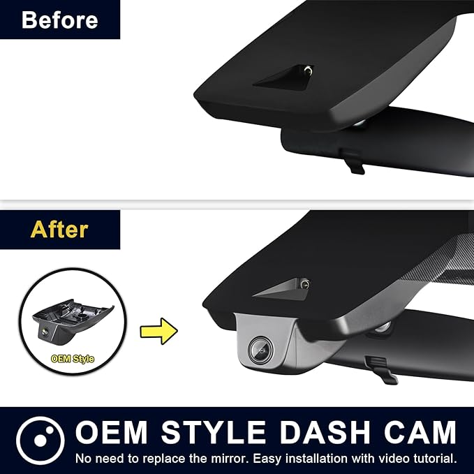 Front 4K & Rear 1080p Dash Cam Custom fit for Toyota Highlander& Hybrid Gen4 UX70 2020 2021 2022 2023 2024 2025 2026 (Model A), XLE XSE Limited Platinum, Integrated OEM Look, App & WiFi, 128GB Card