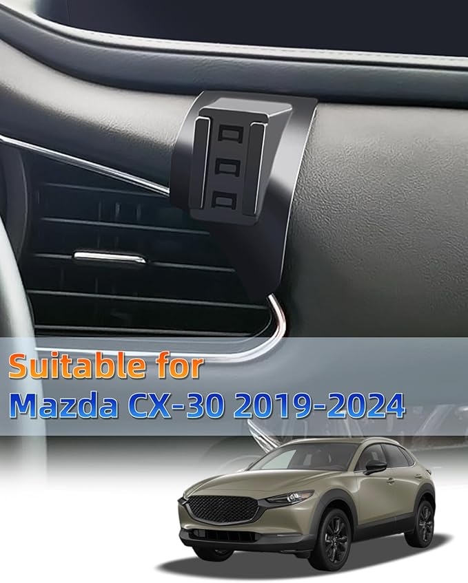 PZK Car Phone Mount for Mazda CX-30 CX30 2019-2022 2023 2024 2025 Accessories Custom Air Vent Car Phone Mount Magnetic 15W Fast Wireless Charger Hands Free 360° Rotation Phone Automobile Cradles