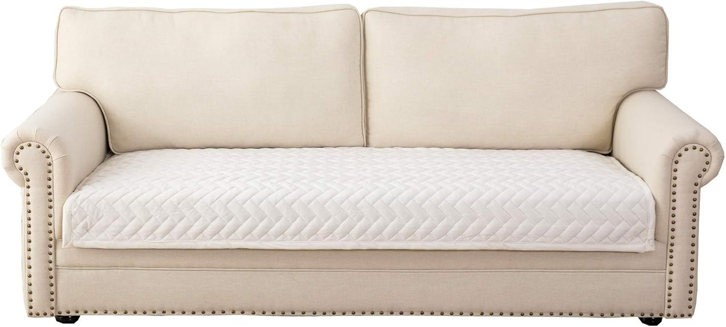 Eismodra Couch Cover,Sectional Couch Covers,Sofa Covers for 3 Cushion Couch,Anti-Slip Sofa Slipcovers for Dogs Cats Kids Loveseat Recliner L Shaped Armrest Backrest,White 43''x63''(Only 1 Piece)