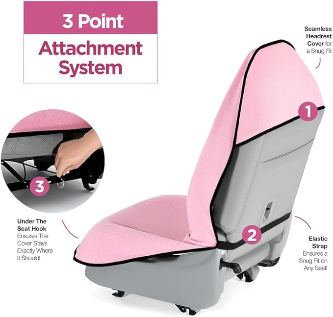 lebogner Waterproof Sweating Car Seat Cover for Post Gym Workout, Running, Swimming, Beach and Hiking, Universal Fit Anti-Slip Bucket Seat Protector for Cars, SUVs and Trucks, Machine Washable, Pink