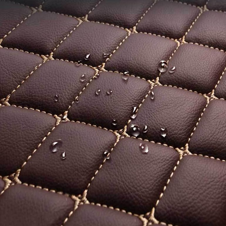 Customized Personalized car Floor mats, All-Weather Luxury car Floor mats, Waterproof and Anti Slip Leather car Floor mat Lining, 95% Customized car, Truck, and SUV Floor mats (Black Beige)