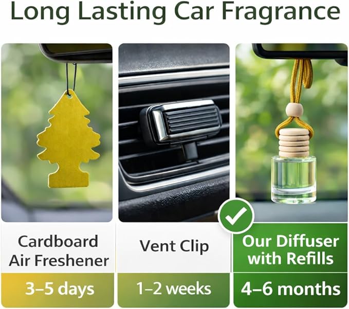 4 Pack Air fresheners | Long lasting car air fresheners, Hand-made in USA | Small room diffuser | Small Business Woman Owned. (10 ml Black Ice (Type) set of 4)