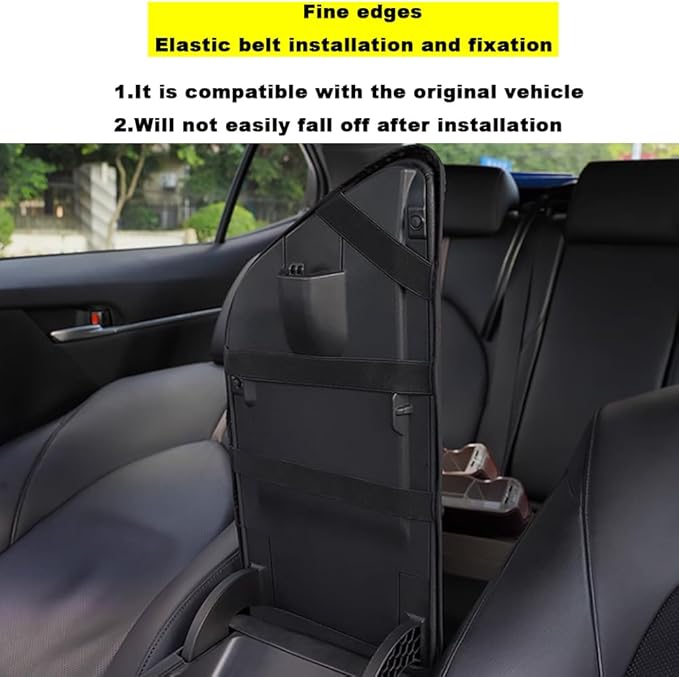 Blazeray Car Center Console Armrest Cover for Toyota Camry 2018-2023 Interior Accessories Leather Anti-Scratch Elbow Arm Rest Cover Cushion Pad Protector Saver (Black with Carbon Fiber Leather)