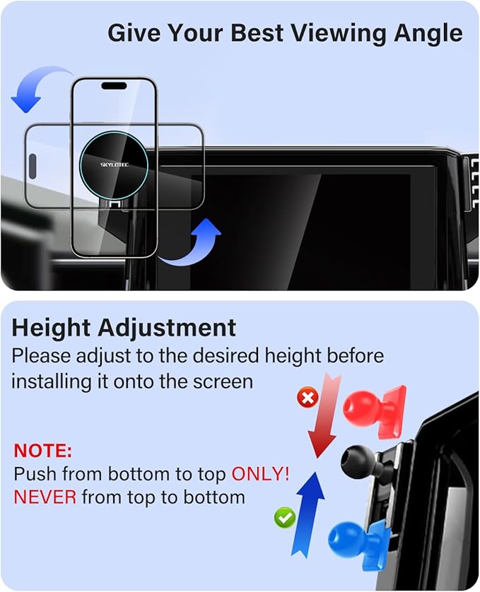 Phone Holder for Toyota Highlander 2020-2025 Accessories Car Magnetic Phone Mount for MagSafe, Strong Magnets Fast Wireless Charger Cell Phone Base(Only Fit 8-inch, Not Fit 12.3-inch Limited Platinum)