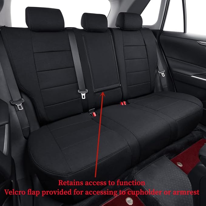 coverdream Custom Seat Covers Compatible with Select Toyota RAV4 LE 2013 2014 2015 2016 2017 2018 Models (Black,Full Set)
