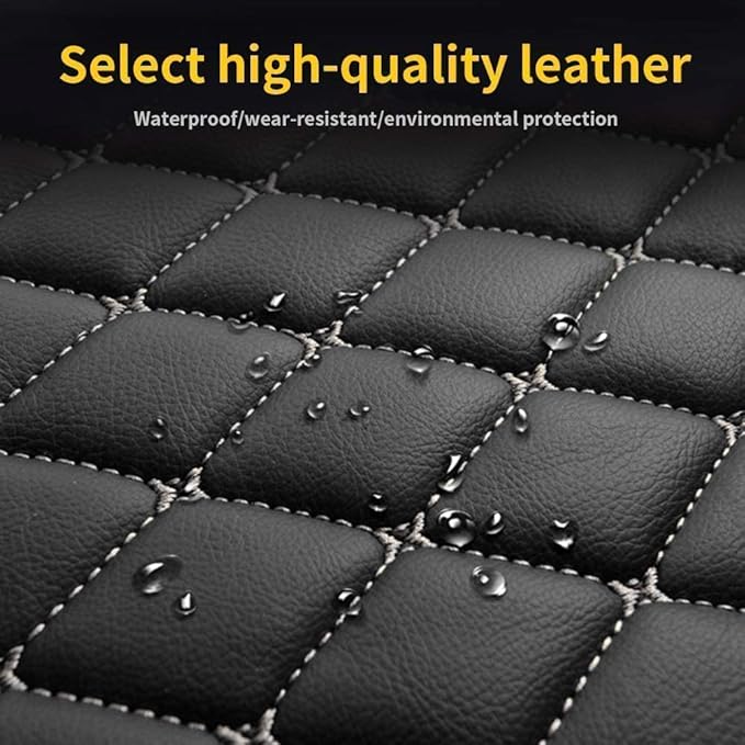 Custom Making Car Floor Mats Compatible for 2000-2025 All Mode Sedan SUV Sports Car Full Coverage Cute Pads Protection Non-Slip Leather Floor Liners (Red+Orange Edge)