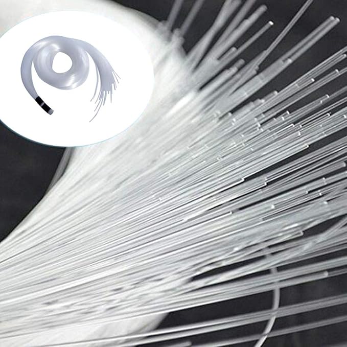 AKEPO End Glow Fiber Optic Light Cable 9.8ft/3m*550pcs*Ф0.03in/0.75mm, PMMA Plastic Cable for LED Star Ceiling Sky Light Kit and Fiber Optical Lighting Decoration (Without Light Source)