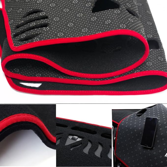Dash Covers for Jeep-Cherokee 2014-2021,Polyester Car Dashboard Cover,Dash Board Protecter Cover,Interior Car Dash Board Covers Mat,Red