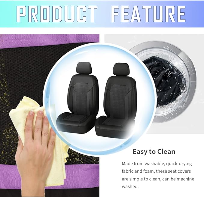 4PCS Cooling Car Seat Covers,Breathable Front Seat Covers with Mesh Construction and Foam Padding,Car Seat Protector to Reduce Back Sweating,Universal Car Interior for Car SUV (Mint)