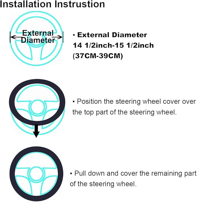 3Pcs Set Fashion Fluffy Fuzzy Wool Fur Soft Car Steering Wheel Cover with Handbrake Cover & Gear Shift Cover for Women/Girls/Ladies Auto Long Wool Accessories, Pink