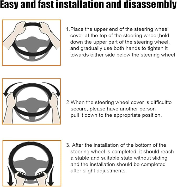 Car Steering Wheel Cover, 15 Inch Leather Anti-Slip Breathable Vehicle Steering Wheel Protecter with Comfortable Feel, Automotive Interior Accessories, Universal for SUV Sedan Truck (Beige)