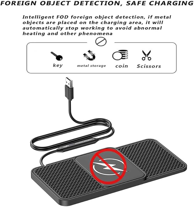 Car Wireless Charger Pad for Land Rover Range Rover Evoque 2012-2025,Fast Wireless Phone Charger Cell Phone Cordless Charging Mat Magnetic Charging Pad Interior Accessories,A USB Plug