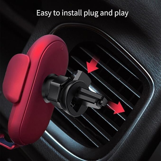 Smart Car Wireless Charger Phone Holder, Smart Sensor Car Wireless Charger, Fashion Car Charger (Red)