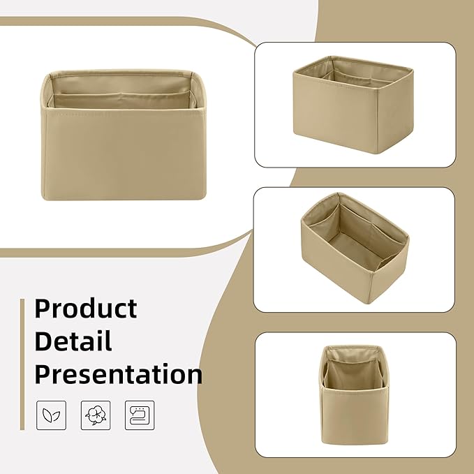 DGAZ Silk Purse Organizer Insert Fits LV Speedy 16/20/25/30/35/40/45 bags，Silky Smooth Bag Organizer，Luxury Handbag & Tote Shaper(S2 trench,SP20)