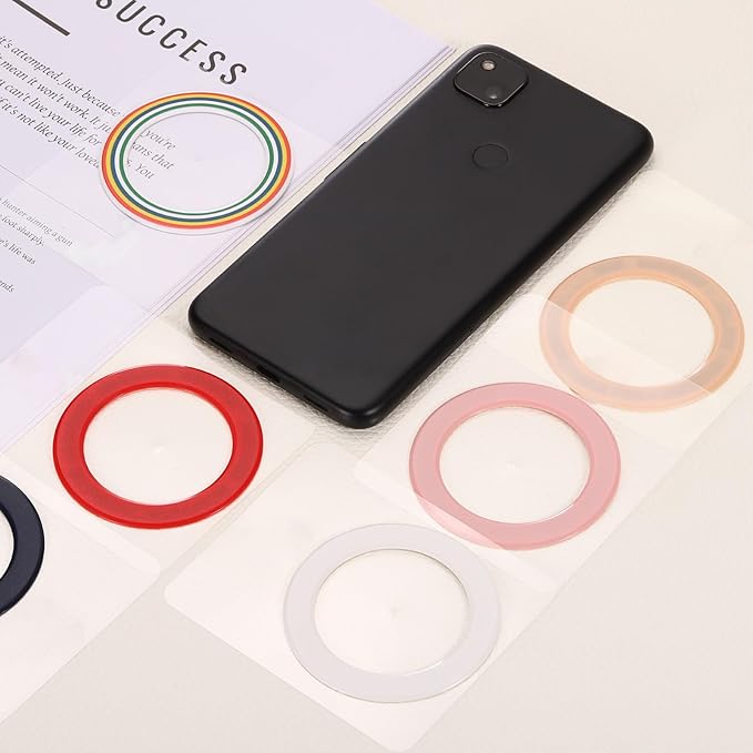 uxcell Magnetic Adapter Ring, 2Pcs Magnetic Sticker Ring ABS Universal Magnet Wireless Charging Conversion Kit for Mobile Phone Case Wireless Charger, Blue