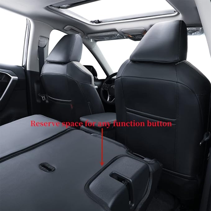 coverdream RAV4 PHEV Waterproof Leather Seat Covers Custom Fit for 2019-2025 Toyota RAV4 Hybrid XSE,Hybrid SE,Prime SE/XSE,Full Coverage,Airbag Compatible,Car Seat Protector (Full Set,Black/Gray)