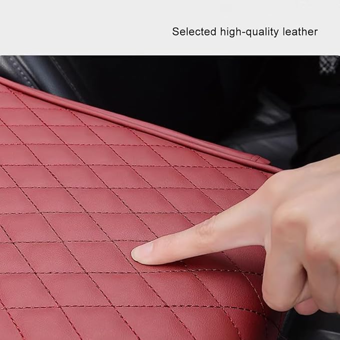 Car Armrest Pad for BMW X3 G01 F25 E83 2003-2019 2020 2021 2022 2023 2024 Leather Armrest Box Mat Center Console Cushion Pad Universal Armrest Seat Box Cover Protector,Red