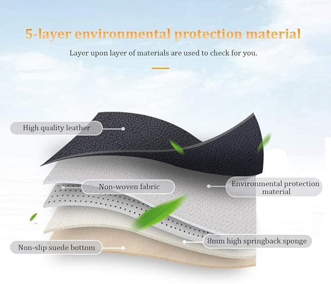 Custom Making Car Floor Mats for 90% Car Model Luxury Leather All Weather Waterproof Anti-Skid Full Coverage Liners (Black Beige)