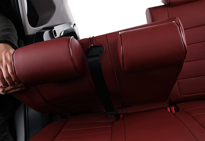 EKR Rav4 Seat Covers Custom Fit for Toyota Rav4 (Hybrid) SE/XSE & (PHEV) GR Sport 2026,Car Seat Cover Full Set for SUV,Factory-Style Interior Upgrade, Easy-Wipe Protection,Faux Leather(Burgundy)