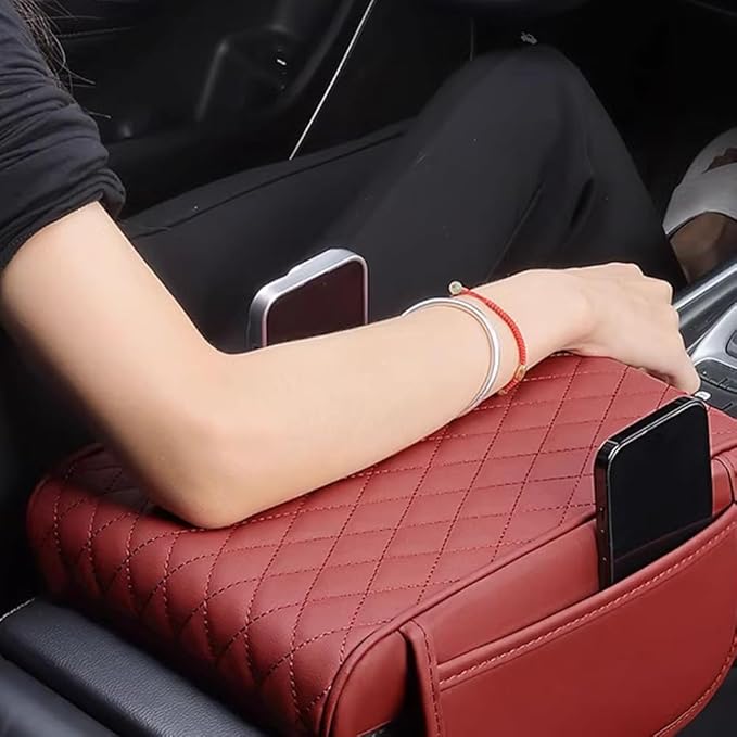 Car Armrest Pad for Mazda CX-3 CX-5 CX-30 CX3 CX30 CX5 2015-2020 2021 2022 2023 Leather Armrest Box Mat Center Console Cushion Pad Universal Armrest Seat Box Cover Protector,Black, normal