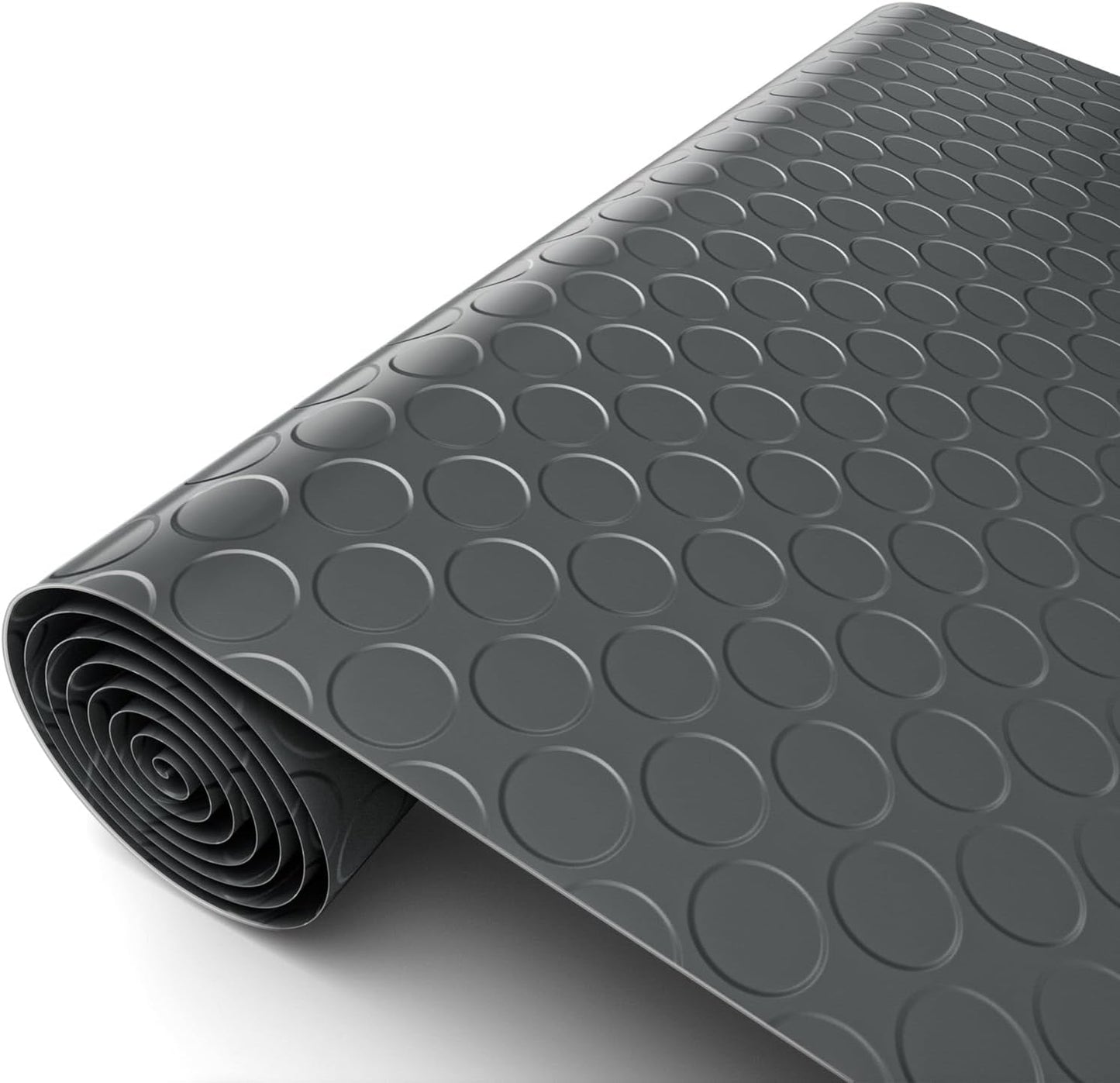 Premium Garage Floor Mat, Commercial Grade Heavy Duty Parking Mat for Garage Floor, Golf Cart Parking, Water/Stain Resistant Floor Runner (Grey Coin, 4 x 13 Feet)