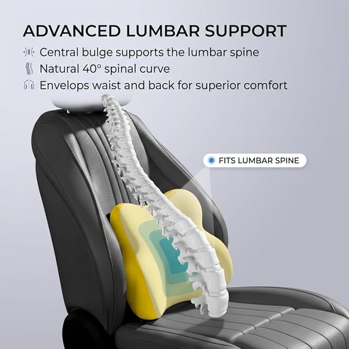 Car Headrest Pillow & Lumbar for Audi S3 (8V) Sedan 2013-2020, Car Seat Neck Pillow Back Support, Breathable All-Season Automotive Seat Cushions, 2PCS,A Black