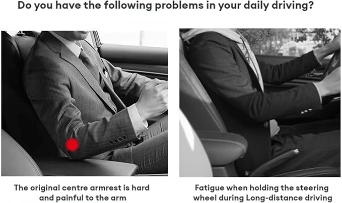Center Console Cover Car Armrest Box Pad Leather Arm Rest Cushion with Cup Holder Mobile Phone Storage Armrest Protection Pad for Car (Grid Grey, 13.58 * 8.07 * 2.95 inch)