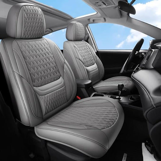Car Seat Covers Full Set Custom Fit for Ford Escape 2001-2026 - Premium Faux Leather with Lumbar Support | Breathable, Waterproof, Anti-Slip, Durable (Gray,Full Set)