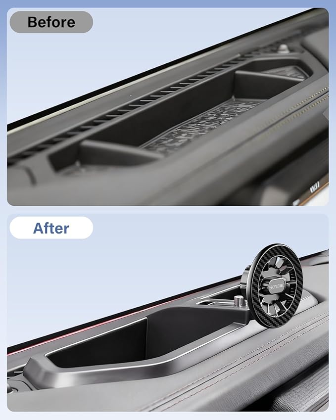 Phone Holder for Jeep Wrangler JL JLU/Gladiator JT 2024 2025 Accessories Automobile Cradles Magnetic Phone Mount Compatible with MagSafe, Magnets Dashboard Mount Dash Tray (2024+ 4X4, Not for 4XE)