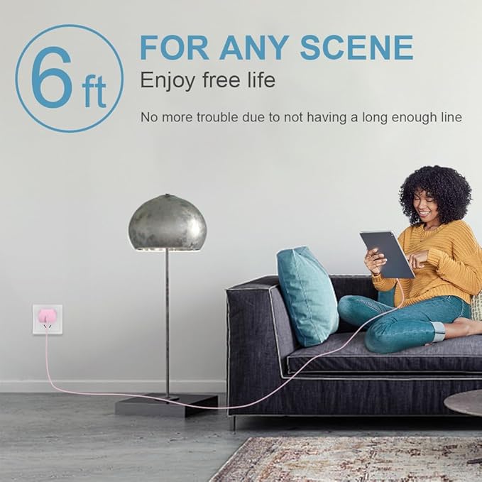 iPhone 17 16 15 Charger Fast Charging 3 Pack USB C Charger Block Type C Chargers 6FT Cord Wall Chargers Compatible with iPhone Air/17/17 Plus/17 Pro/17 Pro Max/16/16 Plus/16 Pro/16 Pro(Pink)