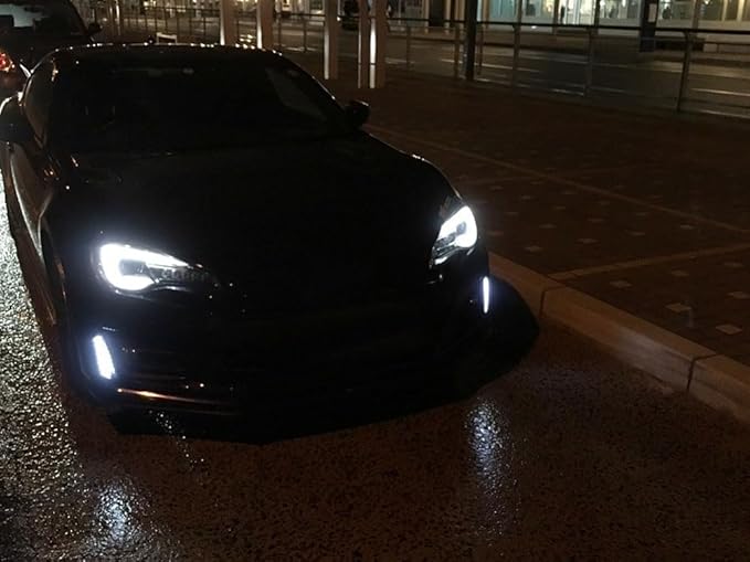 iJDMTOY JDM Style Exact Fit Xenon White LED Daytime Running Light Kit Compatible With 2017-2021 LCI Subaru BRZ, Smoked Lens