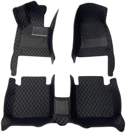 Custom Car Floor Mats Custom Logo/Pattern for SUV Van Truck Sedan Coupe Car Mats Full Surrouded Floor Mat All Weather Waterproof and Anti-Slip Protection Car Floor Liners(Black)