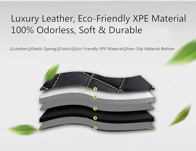 Custom Making Car Floor Mats for 95% Sedan SUV Sports Car Full Coverage Cute Men Women Pads Protection Non-Slip Leather Floor Liners (Red)