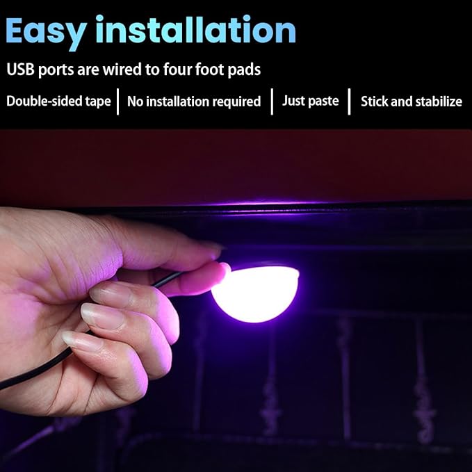 BESULEN Car Interior LED Lights, Automotive Ambient Neon Light Kit with USB Port, Car Accessories, Gifts for Men and Women, 4 in 1 Decoration Lights for Car, Garden, Home, Party