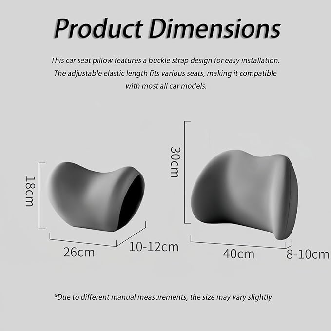 Car Lumbar Support Pillow and Car Neck Pillow Kit for Peugeot 406 1995-2000 2001 2002 2003 2004, Car Seat Neck Back Rest Pillows, Ergonomic Car Seat Headrest & Lumbar Cushion,A Black