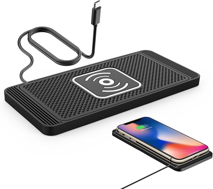 Car Wireless Charger Pad for Honda Odyssey RB1 2004-2009 2008-2014-pr, Fast 15W Slim Qi Wireless Charging Pad with USB/Type-C Cable Non-Slip Charging Mat for Car,15W-Type-c