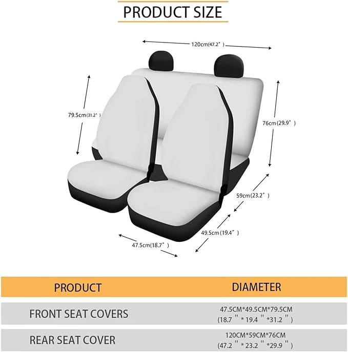 FKELYI Red American Flag Car Seat Covers Full Set, Steering Wheel Protector, Headrest Cover, Gear Shifter Knob and Handbrake Cover