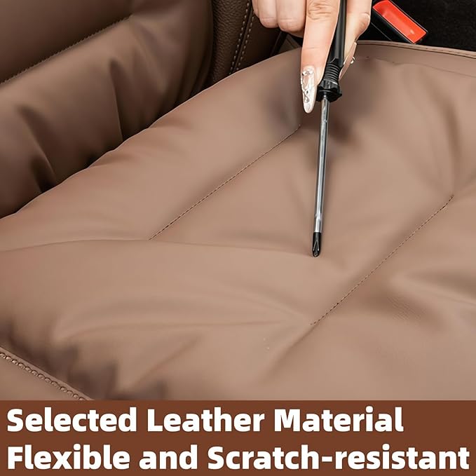 Car Seat Cushion, 2025 New Skin-Friendly Leather Seat Cushions, Breathable Dirt-Repellent Memory Foam Pad for Most Auto & Office Chairs (Black)