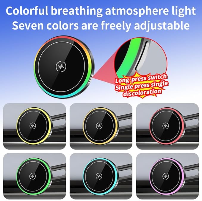 Car Magnetic Phone Mount for Hyundai Tucson 2025 2026 and Hyundai Santa Cruz 2025 2026 Auto Interior Accessories Best Cellphone Holder Fast 15W Wireless Charger Cell Phones Charging GPS Screen Stand