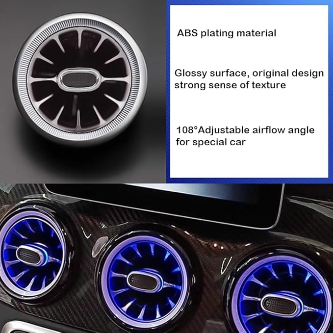 12 Colors Air Vent LED Ambient Light Atmosphere Lamp For Mercedes Benz A/B/CLA/GLA Class