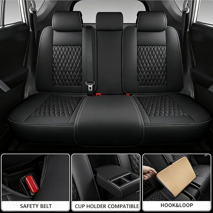 Car Seat Covers Full Set Custom Fit for Buick Regal 2009-2020 - Premium Faux Leather with Lumbar Support | Breathable, Waterproof, Anti-Slip, Durable (Black,Full Set)