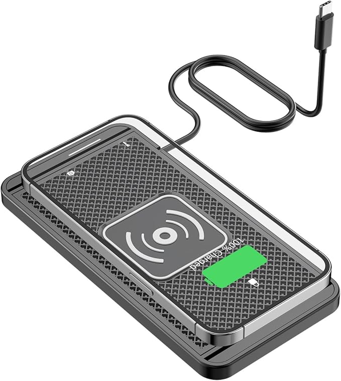 Wireless Charging Pad for Car for Honda Accord 2008-2012-pr, 15W Fast Wireless Charger Mat Non-Slip Silicone Car Center Console Phone Charging Pad,A/15W-Type-c