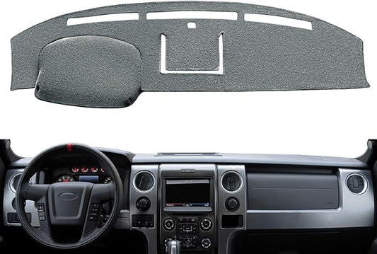 Dash Cover Mat Custom Fit for Ford F150 Raptor 2009 2010 2011 2012 2013 2014 with Light Sensor Dashboard Cap Pad Carpet Protector (09-14 Charcoal Gray) J21