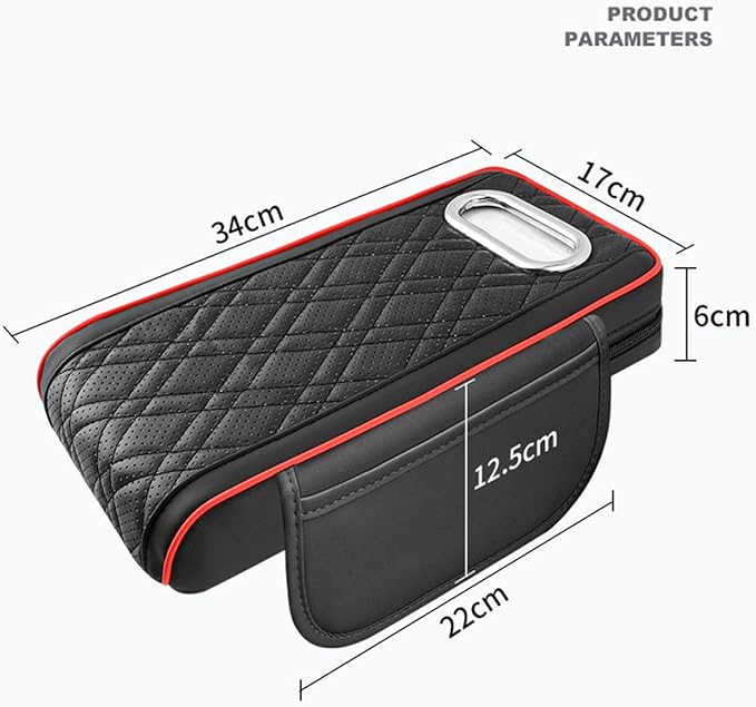 Car Armrest Cushion for Toyota Crown Majesta VI 2009-2015 2016 2017 2018, Car Center Console Cover Armrest Pad with Cup Holder and Tissue Box, Car Accessories,Black