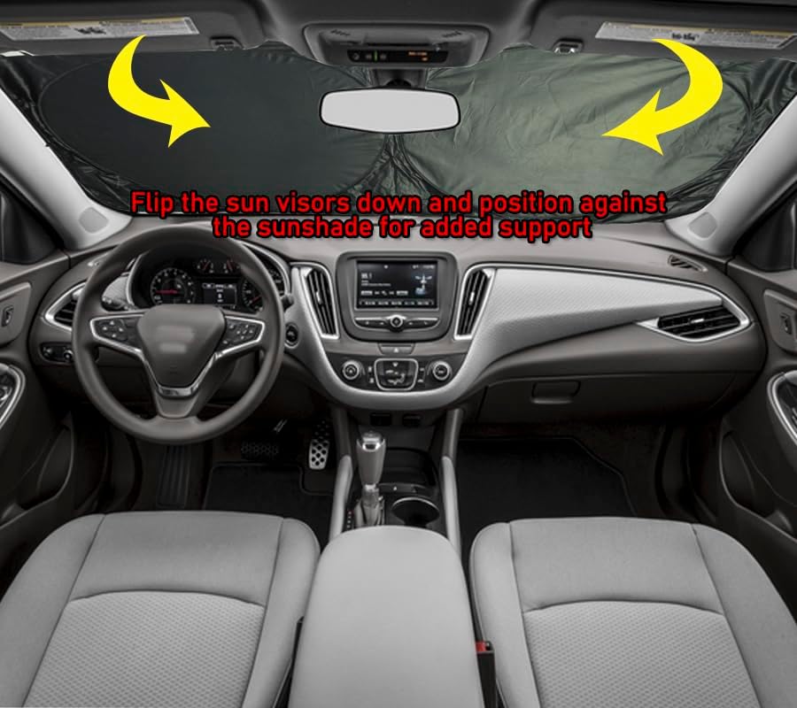 Gven Car Windshield Sun Shade Foldable Cute Sun Windshield Shade for UV Protecion Heat Reduction Funny Cooling for Summer Pink Car Accessories Cool Seats, Easy Fold (Sunset Purple, L)