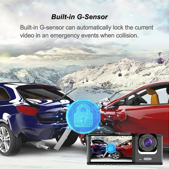 Dash Camera for Car Security Camera Dash Cam Mini Car Recorder 2 Inch Screen Front and Inside Dual Car Cameras 1080P with WDR, Night Vision, G-Sensor Auto Lock, Loop Recording