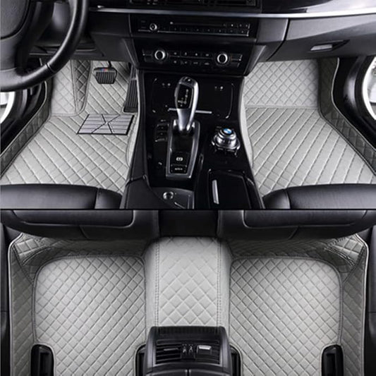 Custom Making Car Floor Mats Protection Pads for 99% Sedan/Coupe/Hatchback/SUV/Pickup Men Women Car Floor Mats Coverage Pads Anti-Slip Leather Floor Lining (Grey)