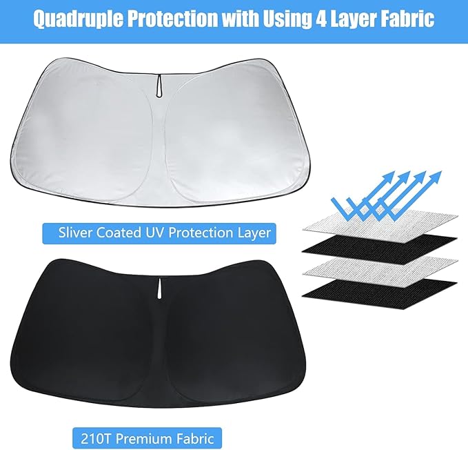 Windshield Sun Shade for Mercedes Benz Accessories Window Sunshade Fit Mercedes Benz C Class C250 C300 C400 2015-2023 Front Window Shade Sun Visor Blocks UV Keep Car Cooler